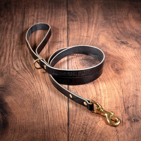 black leather lead for dogs