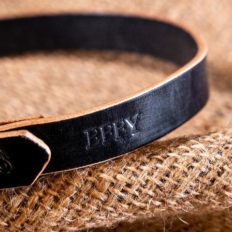 black leather collar for dogs