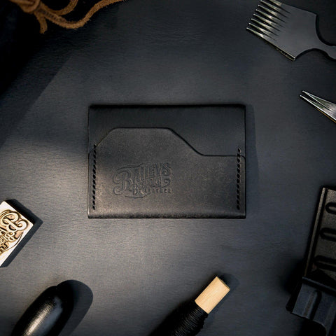 black leather cardholder