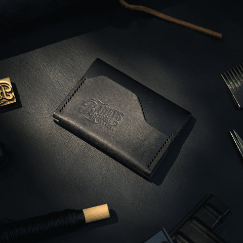 black leather cardholder