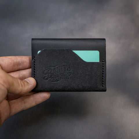 handmade black leather wallet