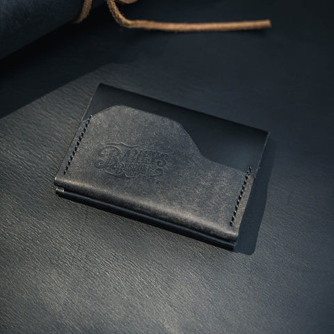 handmade black leather wallet