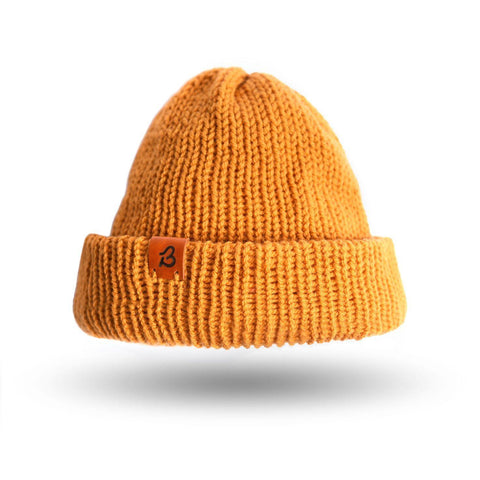 Burnt Mustard Yellow Wooly Beanie Hat - BaileysBespoke