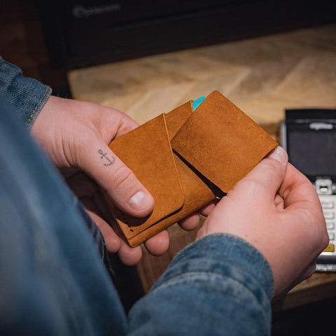 Tan leather cardholder