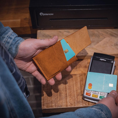 Tan leather cardholder