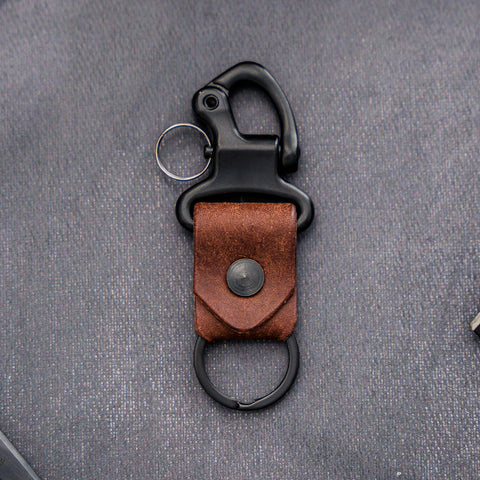 brown leather keyring