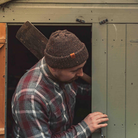 Limited Edition Chestnut Tweed Wooly Beanie Hat - BaileysBespoke