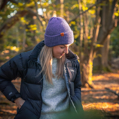 Alpaca Wool Beanie Hat - Moss Mix