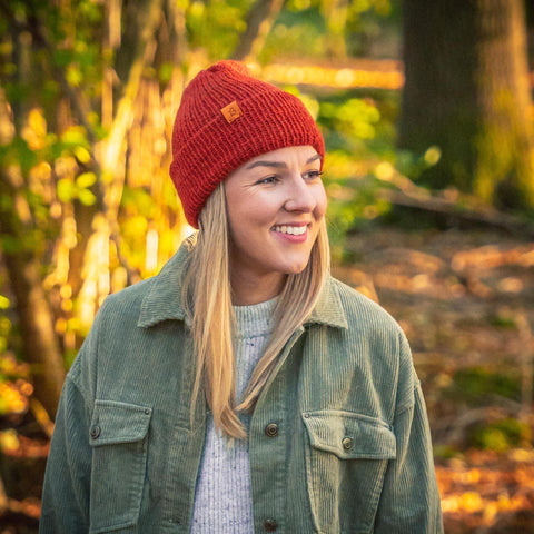 Alpaca Wool Beanie Hat - Petrol Mix