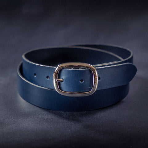 Navy Leather Belt for men