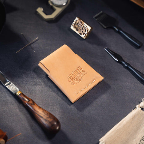 handmade veg tan cardholder