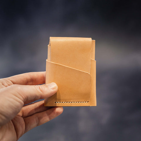 Pembrook 'Fold' Leather Cardholder - Tobacco