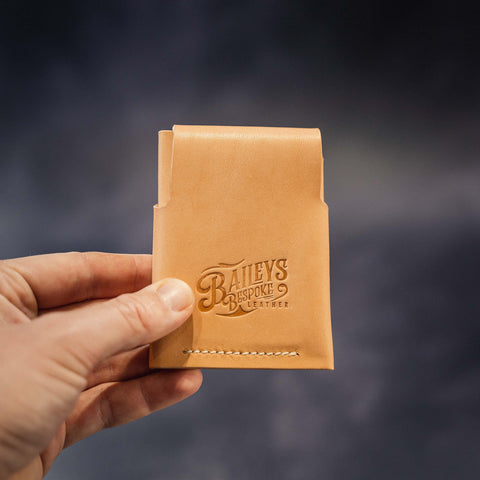 Natural Veg Tan leather credit cardholder