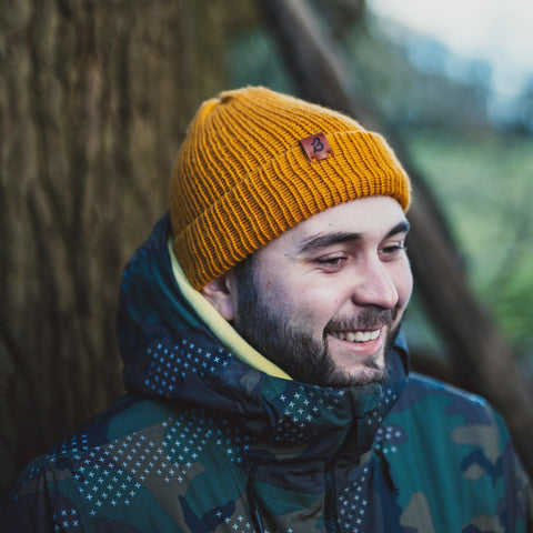 Burnt Mustard Yellow Wooly Beanie Hat - BaileysBespoke