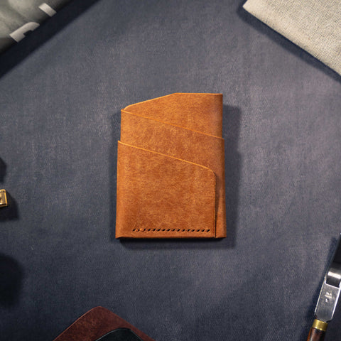 Pembrook 'Sleeve' Leather Cardholder - Cognac (Samples & Seconds)