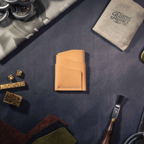 Pembrook 'Sleeve' Leather Cardholder - Natural Veg Tan  (Samples & Seconds)