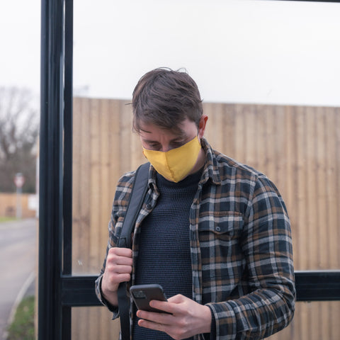 Yellow face covering