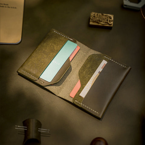 handmade leather bifold wallet
